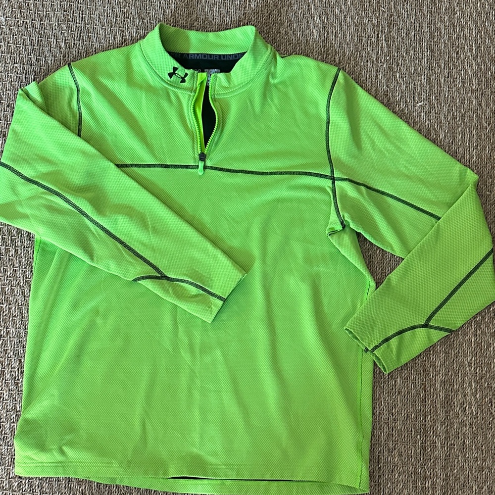 Under Armour Neon Green and Black ColdGear Top